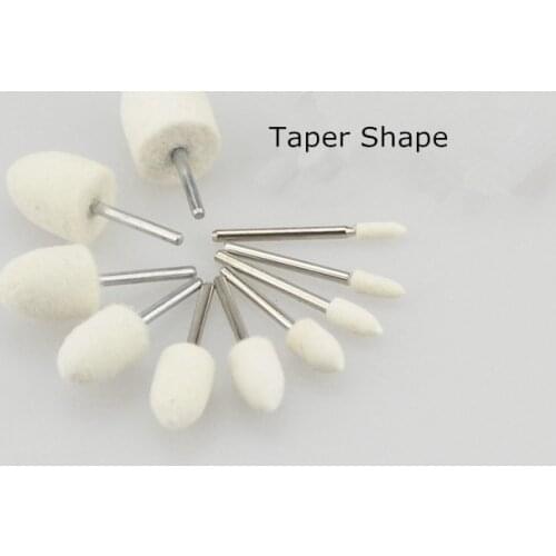 10pcs/lot Shank 3mm OD 4mm-20mm Wool Felt Mounted Point Grinding Head Wheel Precision Felt Buffing Wheel Dremel Rotary Tools