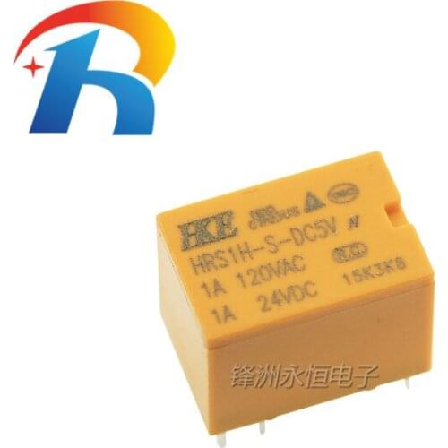 10pcs Relay HRS1H-S-DC5V-N HRS1H-S-DC12V-N HRS1H-S-DC24V-N 120V 1A relay 6PIN relay 5V/12V/24VDC relay Sensitive