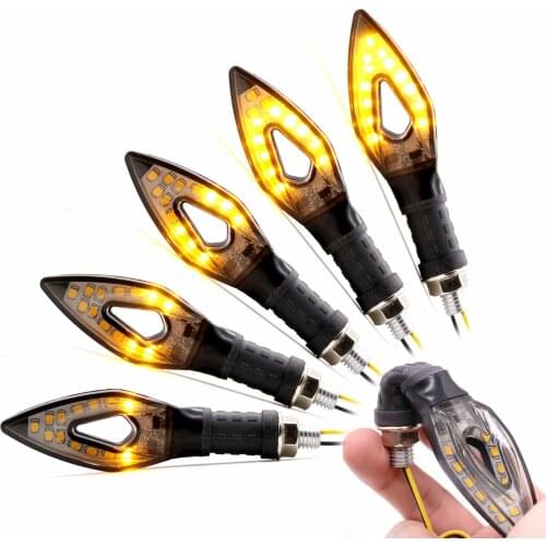 2PCS Motorcycle LED Turn Signals Flowing Water Blinker Flashing Lights Built Relay Bendable Auto Tail Flasher Indicator Lamp