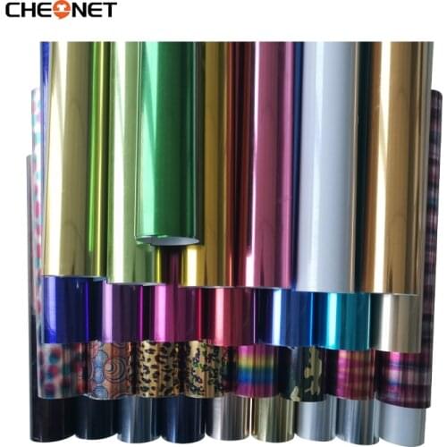 25cmx100cm (about 10"x40") Metallic & Laser Pattern Heat Transfer Vinyl Camouflage Rainbow Iron on Film HTV T-shirt Film