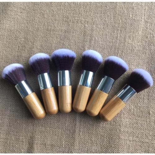 5pcs/lot Fashion Bamboo Cosmetic Blusher Brush, DIY Makeup Brushes Foundation Powder Brush, High Grade Bamboo Cosmetic Brushes