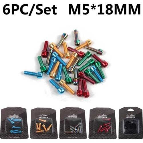 6pcs Bicycle Stem Screw M5*18mm Stainless Steel Screw For MTB Road Bike Stem Bolt