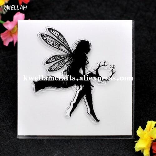 Branch Angel Scrapbook DIY photo cards account rubber stamp clear stamp transparent stamp 10x10cm KW7060902