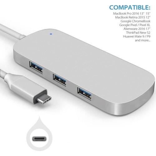 Aluminum USB 3.1 Type C to 3 port USB 3.0 High Speed USB Hub With TF SD card reader support up to 5Gbps transation For Macbook