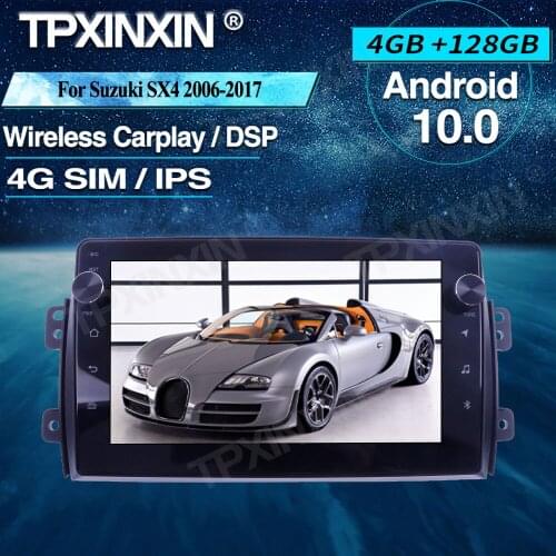 For Suzuki SX4 2006-2017 DSP 4+128G Android 10 Car Multimedia Player Radio GPS Navigtion Tape Recorder Wireless Carplay IPS