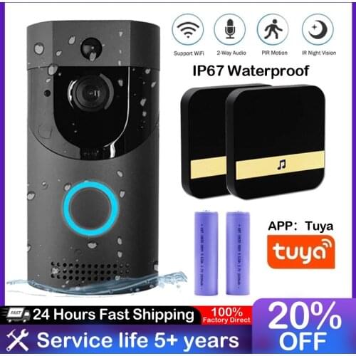 Tuya Waterproof Battery Wireless Video Door Phone Doorbell with Speaker phone Intercom System Night Vision PIR Camera Doorphone