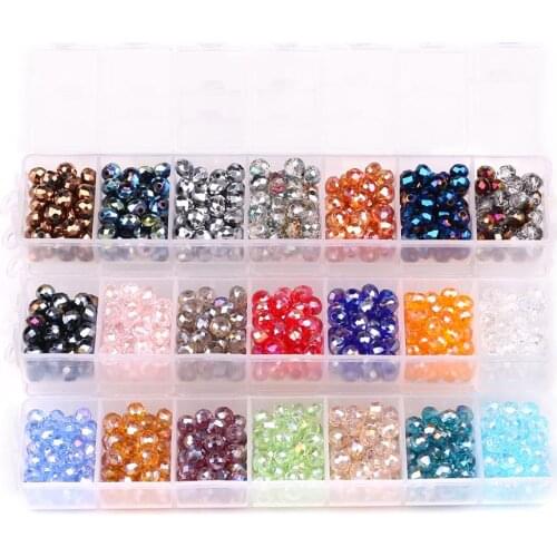 6mm Crystal Glass AB Round Bead Finding Spacer Beads Faceted Rondelle Beaded Cheap DIY Making Jewelry Accessories Needlework