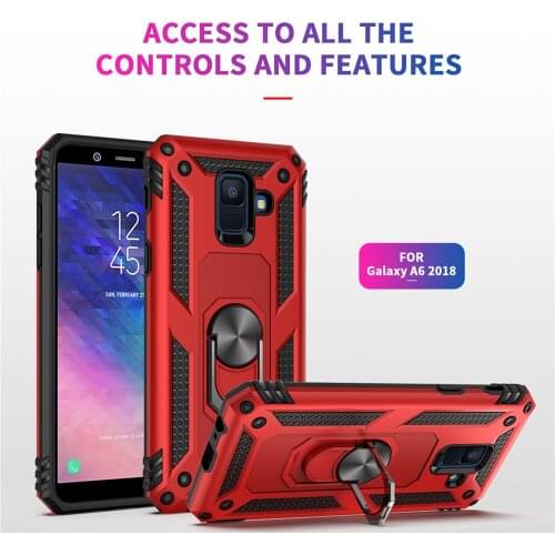 For Samsung Galaxy A6 A8 Plus 2018 Case Kickstand Armor Cover For Samsung A6 A8 A7 A9 2018 A50 A10 A20 A30 Magnet Phone Funda