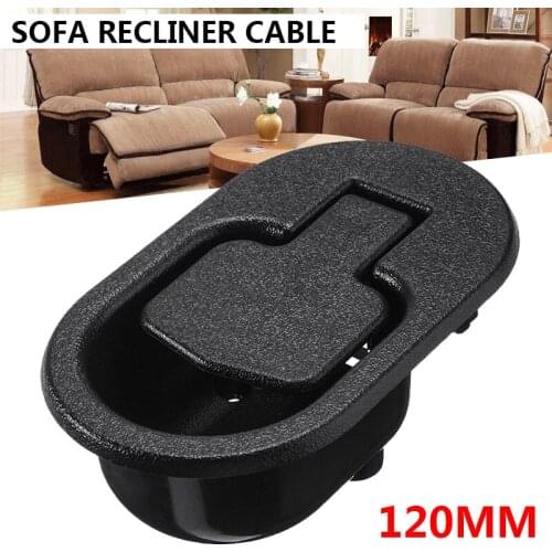1set Black Sofa Chair Recliner Release Handle Pressure Bar Pull Cable Chair Metal + Switch Wire