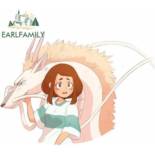 EARLFAMILY 13cm x 9.6cm For Spirited Away Fine Decal Sunscreen Car Stickers Waterproof Car Accessories Creative Decoration