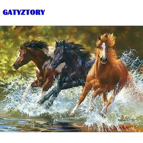GATYZTORY 60x75cm Paint By Numbers for Adults Animals Sencery HandPainted Oil Painting Canvas Colouring Home Decor