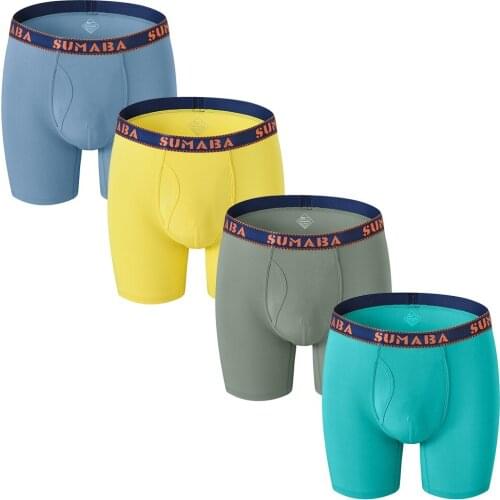 Hot Sale Men Underwear Boxer Man Mens Underpants Comfortable Sexy Solid Color Multicolor Combination 4 PCS