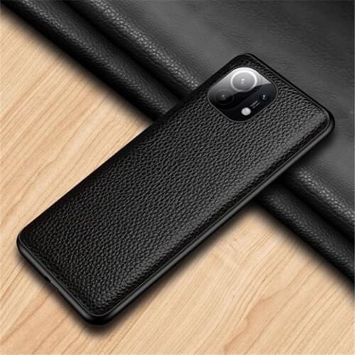 Litchi Leather Black Color Phone Cover for Xiaomi 11 Mi 11 Mi10 Mi11 10 Pro Anti-Sweat Protective Case Fundas