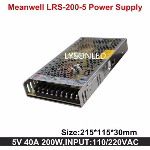 MeanWell Slim LRS-200-5 Switching Power Supply 200W LED Display SPU 5V40A