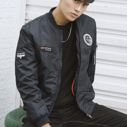 Fashion Men Thin Baseball Pilot Air Force Jackets Coat Mens Hip Hop Casual Zip Outwear Streatwear Overcoat Size M-3XL