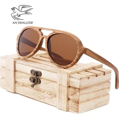 Mens luxury brand real zebra wooden sunglasses frame custom logo bamboo sunglasses mens polarized UV400 lens sunglasses piiot