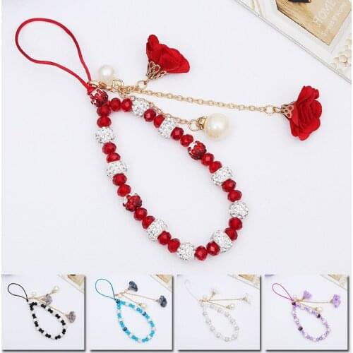 New Cute Phone Strap Lanyards for Keys Bag Decoration Hang Rope Flower Pendant Mobile Phone Strap Hang Rope Phone Charm Gifts