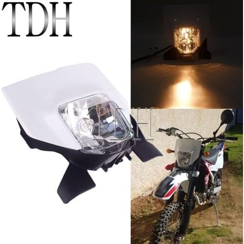 White 12V Head Light Headlamp Supermoto Fairing Mask Lamp For FC TC FE TE 125 250 350 450 501 MX Dirt Pit Bike Enduro Headlight