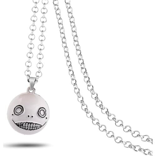 NieR Automata Necklace Metal Ball Robot 2B Emil No2 Type B Pendant Fashion Link Chain Necklaces Charm Gifts Game Jewelry