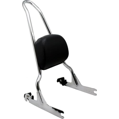 Motorcycle Rear Passenger Sissy Bar Backrest Pad Cushion For Harley Softail Fatboy 07-16