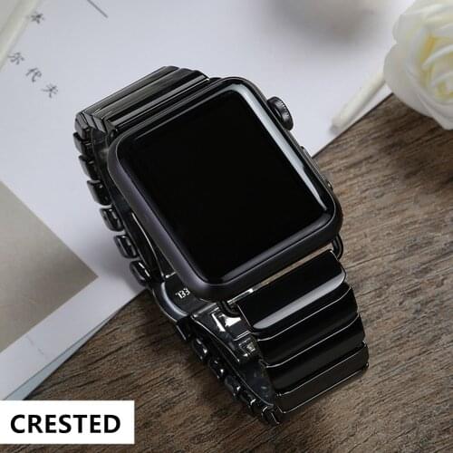 Ceramic Strap for Apple Watch Band 44 mm 40mm 42mm 38mm Stainless steel for iwatch bracelet for Apple watch series 5 4 3 42 44mm