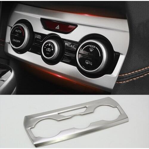Silver & Carbon style Inner Air Condition Adjust Panel Cover Trim Car Styling Accessories 1pcs For Subaru XV 2018 ABS