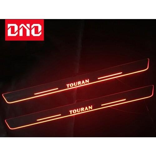 DNO Trim Pedal LED Car Light Door Sill Scuff Plate Pathway Dynamic Welcome Lamp For Volkswagen VW Touran 2010-2018