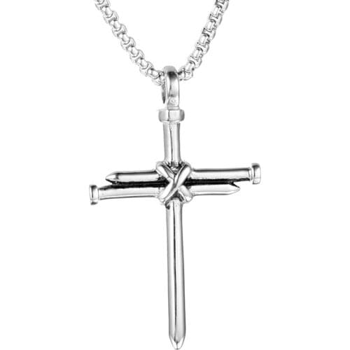 Hip Hop Rock Stainless Steel Multi-Layer Gold Jesus Cross Necklace Pendant For Men Male Punk Gothic jewlery