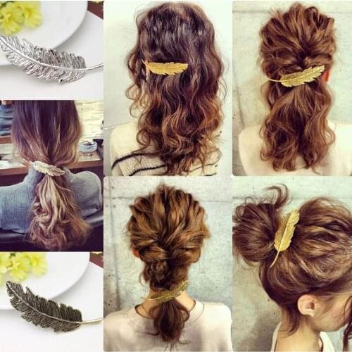 Vintage Women Girls Alloy Leaf Hair Clip Hairpin Princess Barrettes Pins Hair Accessories C66