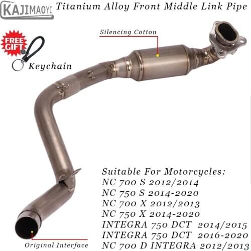 Motorcycle Exhaust Escape Moto Modified Titanium Alloy Front Middle Link Pipe Slip on For Honda NC700 NC700X NC750 NC750X NC750S