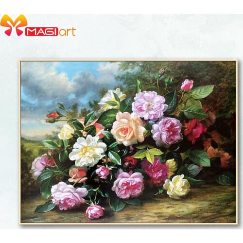 Cross stitch kits Embroidery needlework sets 11CT water soluble canvas patterns 14CT Floral style Gardenia-NCMF260