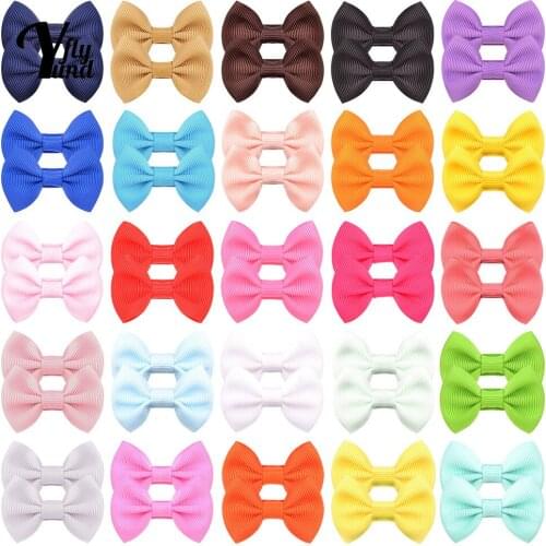 Yundfly 10pcs/lot 1.8 Inches Candy Color Bowknot Hair Clips Toddler Grosgrain Ribbon Bows Bangs Hairpins Baby Headwear Kids Gift