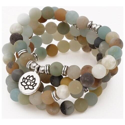 108 beads 8mm elastic adjustable Lotus life tree Buddha OM eye Chakra Reiki agate Onyx Yoga Bracelet necklace hfhg34