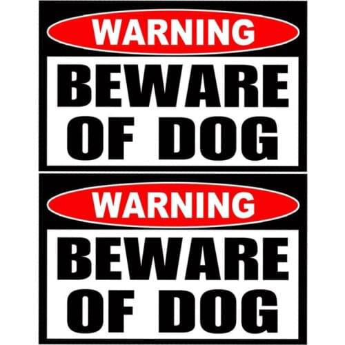 10.2CM*6.6CM 2 PCS BEWARE OF DOG WARMING DANGER Reflective Lnterest Car Sticker PVC