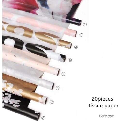 20 sheets/package 50*70cm Printing Tissue Paper Flower Clothing Shoes Gift Packing Craft Wrapping Paper