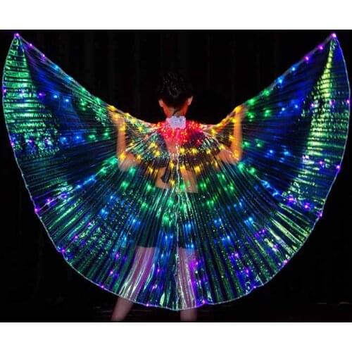 2020 Flashing Costume Performance Prop Children Multicolors LED Wings Light Up Wings Costume Accessories Belly Dance