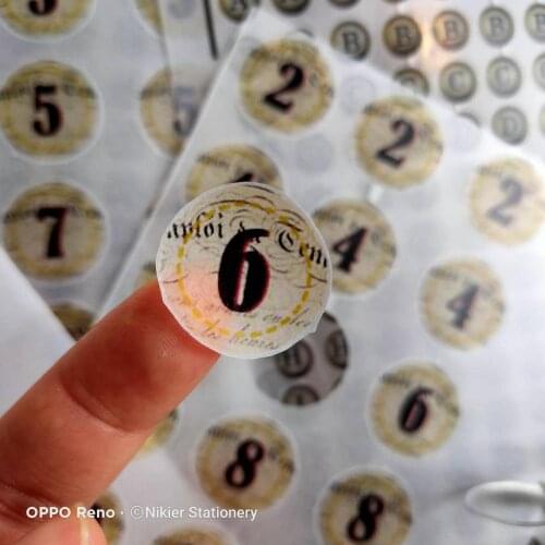 238 PCS Retro English 26 Letters Vintage Number Tags Circle Postmark Stickers Daily Planner Scrapbooking Stickers Bullet Journal