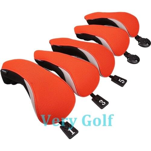 5pcs/set Thick Neoprene Foam Golf Club Driver Fairway Wood Hybrid Head Cover 1 3 5 UT Cover with Long Neck and No. Tag