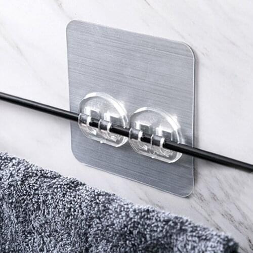 Seamless Free Punch Stickers Wall Hook Transparent Strong Adhesive Hook Anti-skid Sticking for Wall Shelf Holder Hanger Buckle