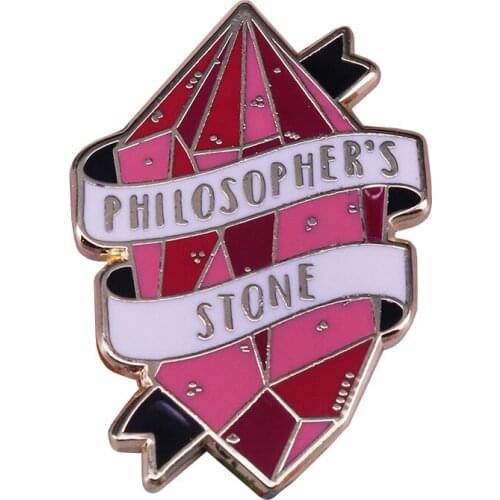 Philosophers Stone Hard Enamel Pins Crystal Brooches Women Men Lapel Badges Backpack Collar Fashion Jewelry Gifts For Kids