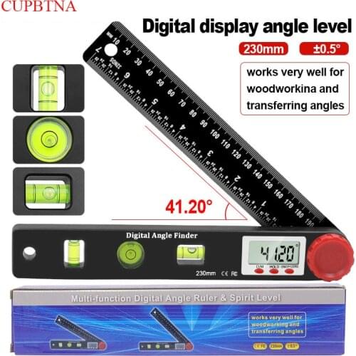 CUPBTNA New 4in1 Digital Display Angle Ruler Universal Level With Horizontal Bubble Angle Ruler Woodworking Angle Ruler