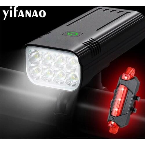 Ultra Bright 5 Modes Bike Flashlights 10000mAH 6000LM USB Rechargeable Bike Light Powerful Bicycle Headlight and Back Taillight