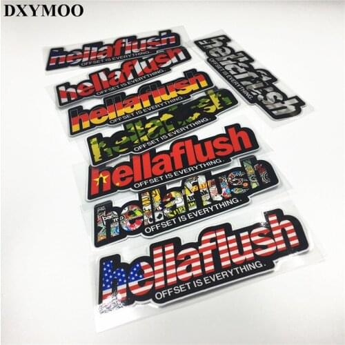 Hellaflush National Flag UK US Japan Car Stickers Shield Lets Get It Motorcycle Decals Auto Exterior Accessory