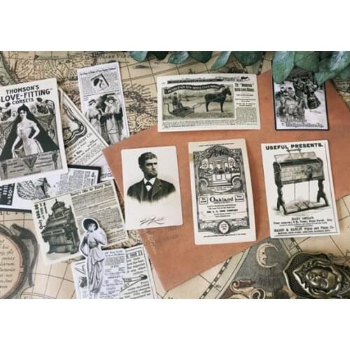 KLJUYP 14PCS Vintage Style Waterproof Stickers for Scrapbooking Happy Planner/Card Making/Journaling Project