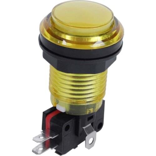 Round Lit Illuminated Arcade Video Game Push Button Switch LED Light 5V/12V Color:Blue