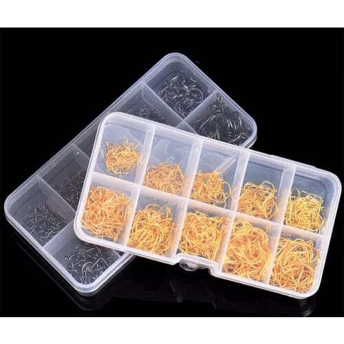 Bait hook 600pcs/set mixed size #3~12 high carbon steel carp fishing hooks pack with hole with Retail Original box