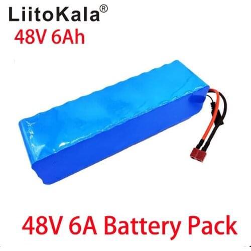 LiitoKala 48V 6AH 13S3P battery pack 48V 1000W Electric bicycle battery 48V Lithium ion battery 30A BMS