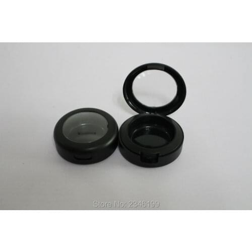 50pcs/lot Matte Black Plastic Eyeshadow Box, Empty Blush Case with Transparent Skylight, Lip Cream Case, Cosmetic Container