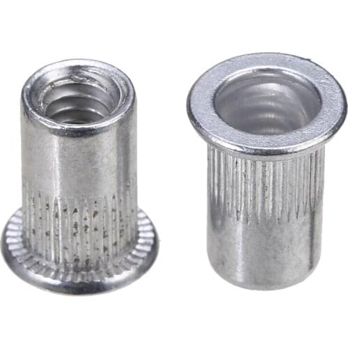 Mayitr 100pcs 1/4-20 Aluminum Car Flange Nutserts Rivet Nut Rivnut Nutsert Kit Tool Parts Kit