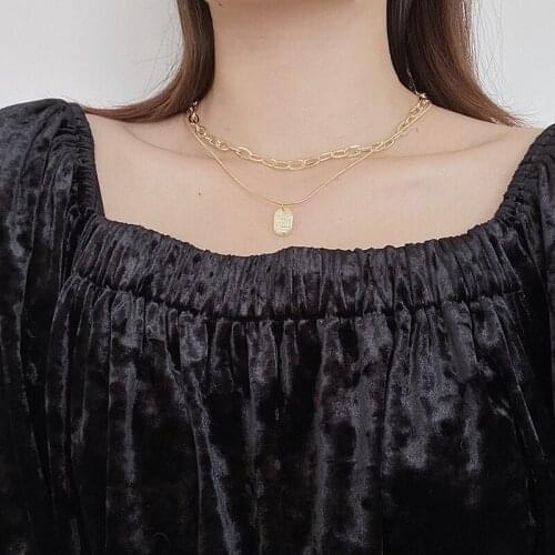 Fashion Multi-layered Chain Necklace For Women Men Vintage Punk Pendant Choker Necklaces Party Accessories Charm Jewelry Gifts